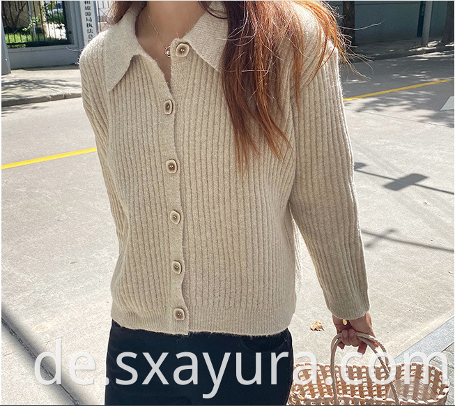 Autumn knitted button sweater